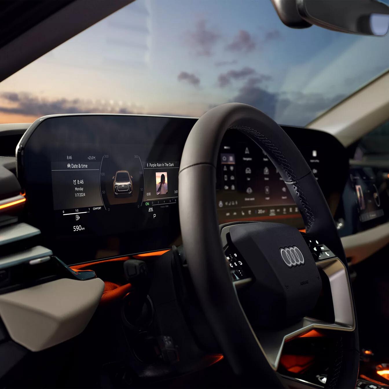 audi a5 Berline interieur en zwart stuur