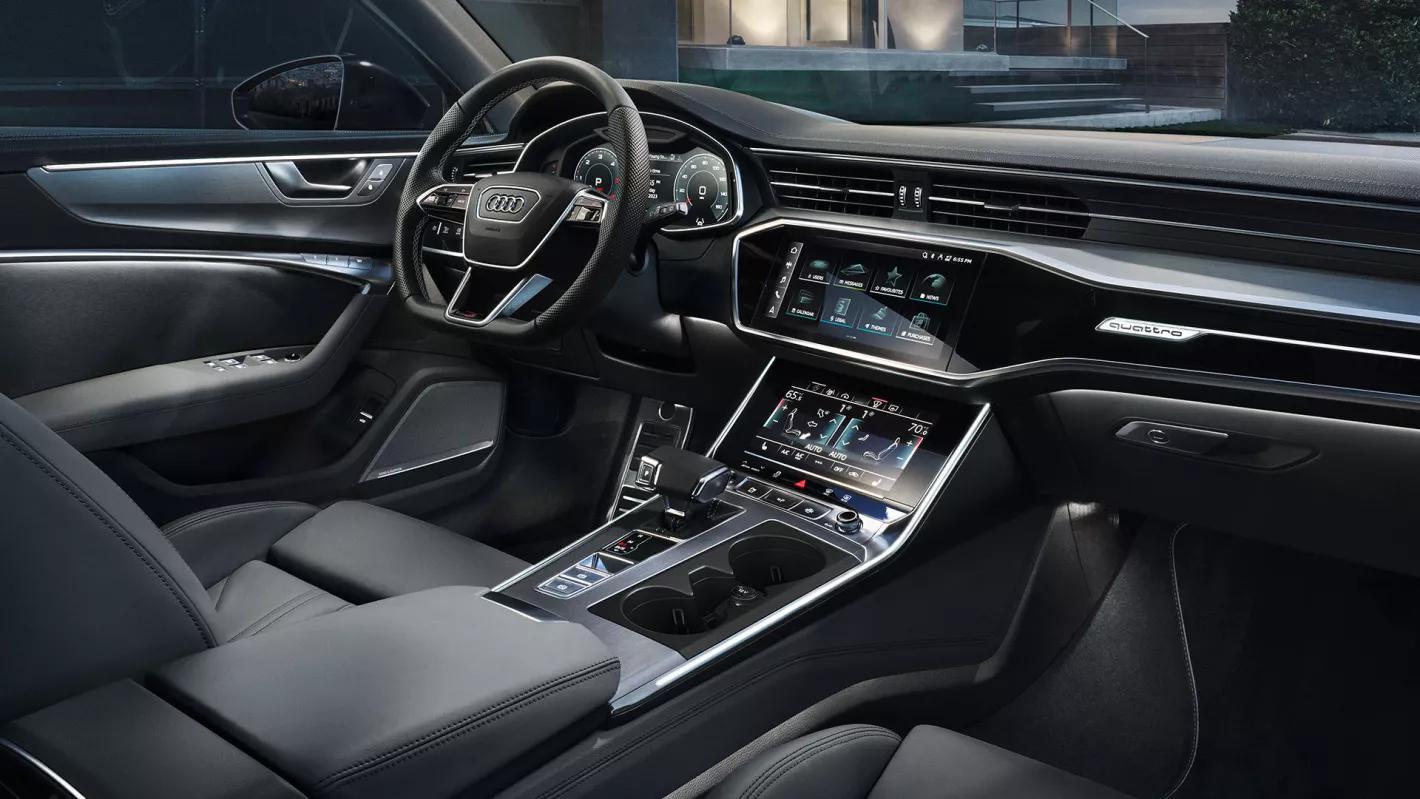 audi a4 avant interieur zwart stuur en zetels met zwarte bekleding