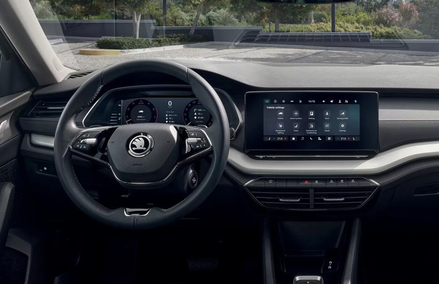 skoda octavia interieur infotainment en stuur