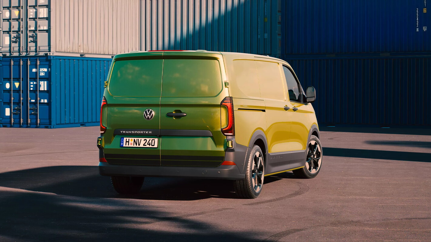 Nieuwe Volkswagen e-transporter achterkant
