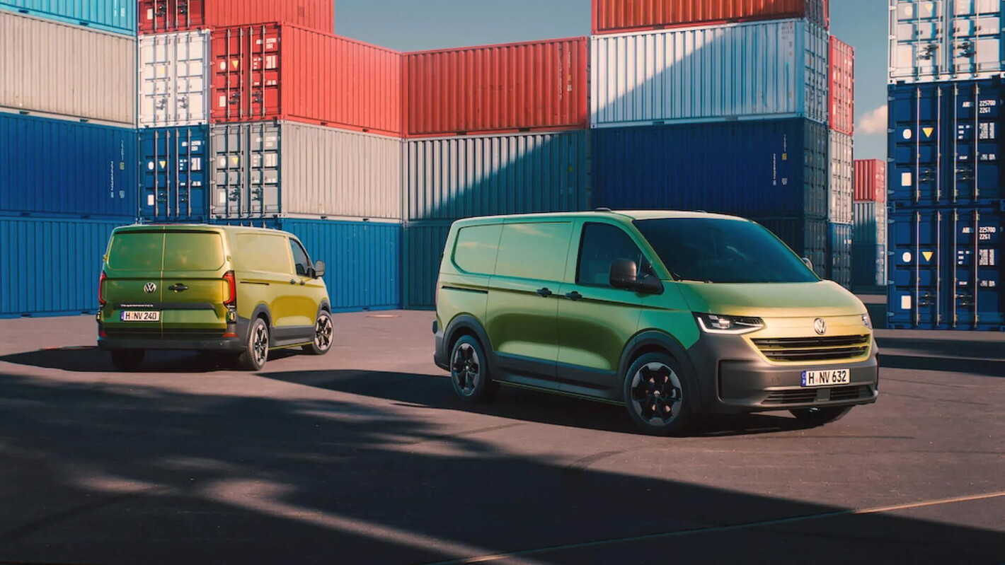 Nieuwe Volkswagen e-transporter in het groen